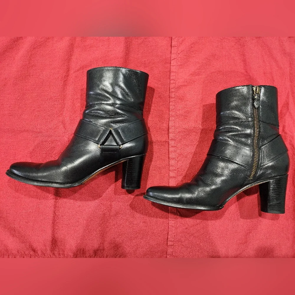 COLE HAAN | Leather Ankle Boots with Nike Air Comfort | Size 6.5 B - Picture 4 of 11